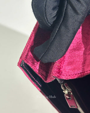 Saint Laurent Fuchsia Pink Velvet Kate Wallet On Chain Shoulder Bag