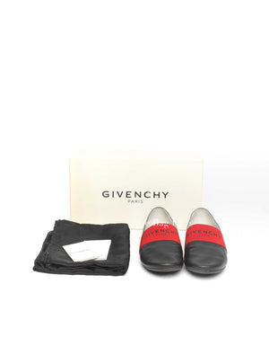 Givenchy Black/Red Leather Signature Logo Size 38