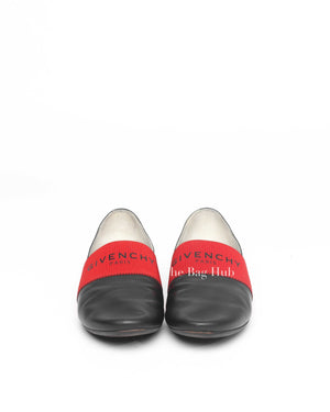 Givenchy Black/Red Leather Signature Logo Size 38
