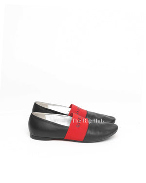 Givenchy Black/Red Leather Signature Logo Size 38