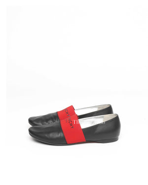 Givenchy Black/Red Leather Signature Logo Size 38