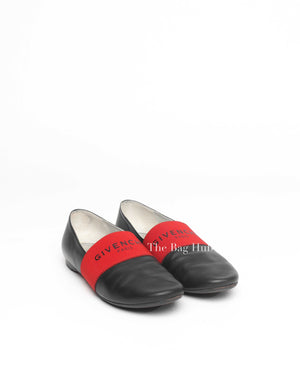 Givenchy Black/Red Leather Signature Logo Size 38