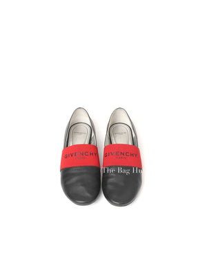 Givenchy Black/Red Leather Signature Logo Size 38
