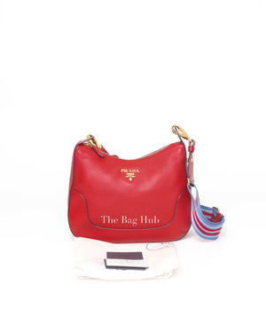 Prada Rosso Vitello Daino Crossbody Bag 1BC052
