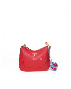 Prada Rosso Vitello Daino Crossbody Bag 1BC052