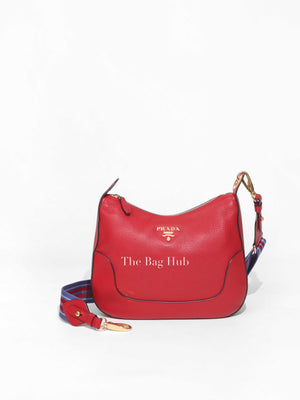 Prada Rosso Vitello Daino Crossbody Bag 1BC052