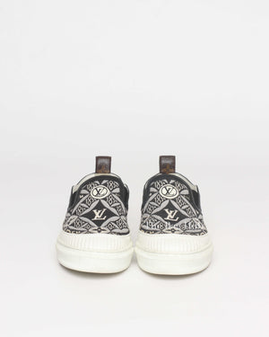 Louis Vuitton Black/White Canvas Limited Edition Playtime Slip-On Since 1854 Women's Sneakers 35.5