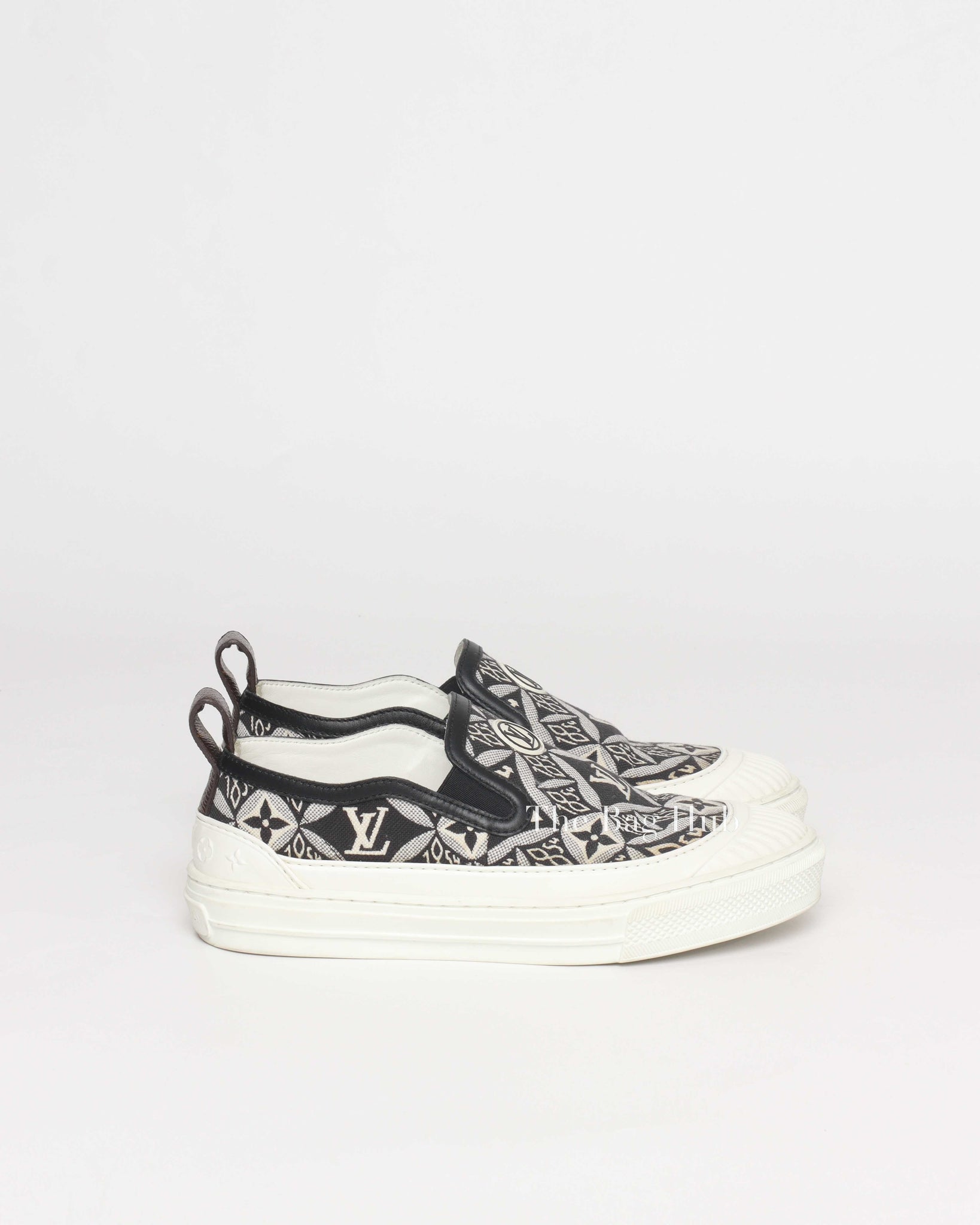 Louis Vuitton Black/White Canvas Limited Edition Playtime Slip-On Since 1854 Women's Sneakers 35.5