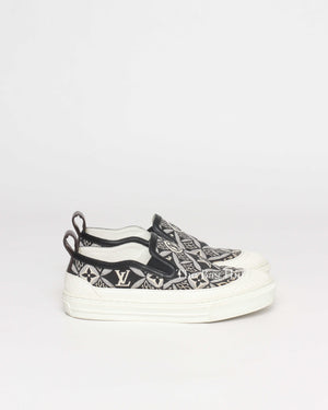 Louis Vuitton Black/White Canvas Limited Edition Playtime Slip-On Since 1854 Women's Sneakers 35.5