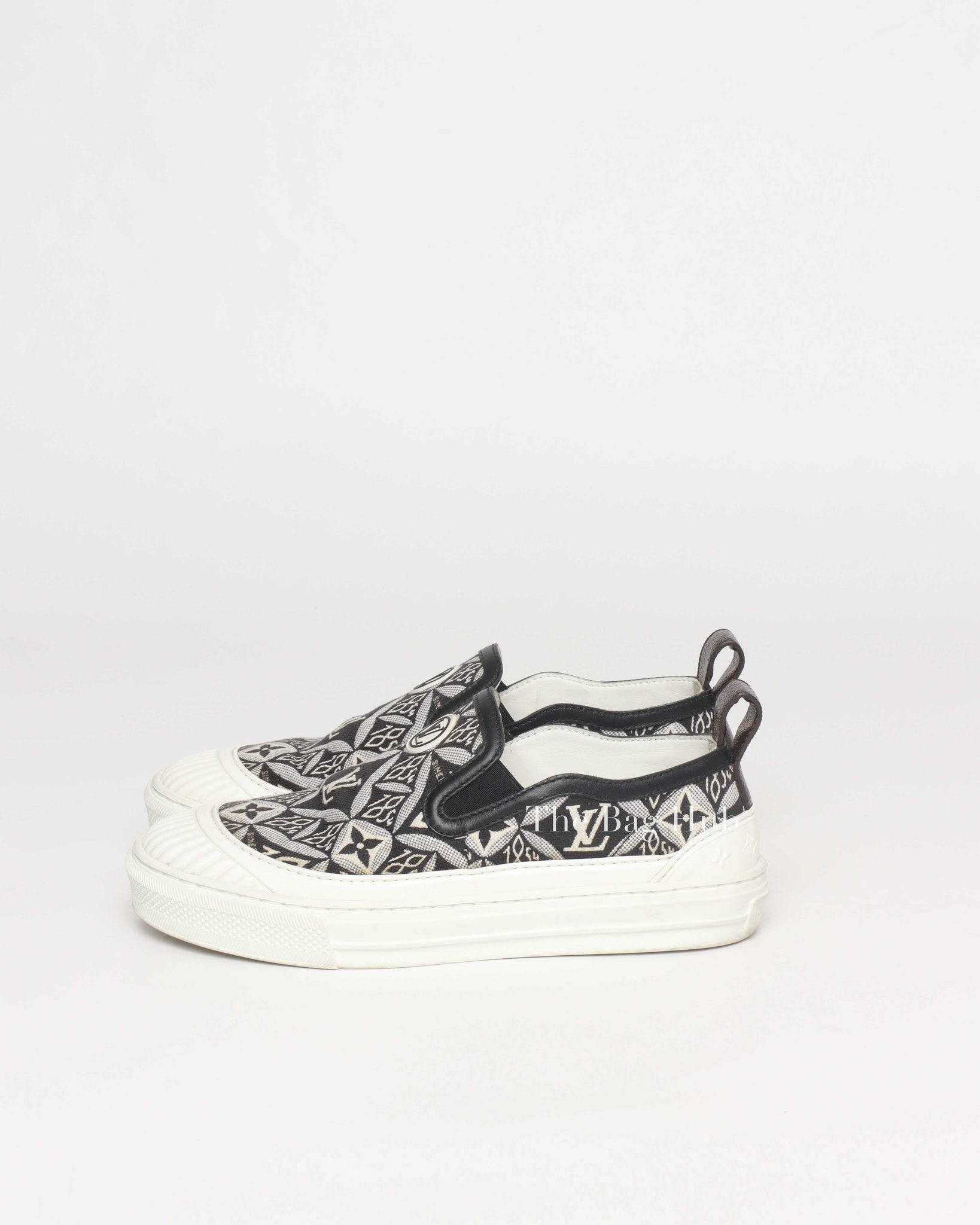 Louis Vuitton Black/White Canvas Limited Edition Playtime Slip-On Since 1854 Women's Sneakers 35.5