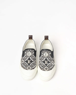 Louis Vuitton Black/White Canvas Limited Edition Playtime Slip-On Since 1854 Women's Sneakers 35.5