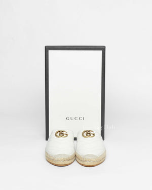 Gucci White Leather GG Marmont Espadrille Mules 36