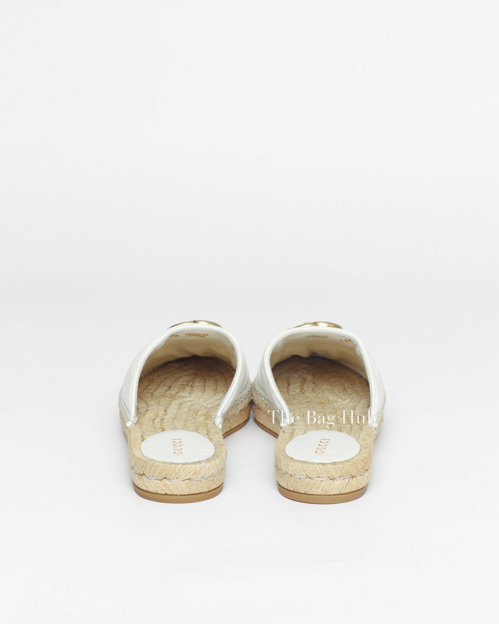 Gucci White Leather GG Marmont Espadrille Mules 36