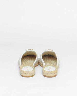 Gucci White Leather GG Marmont Espadrille Mules 36