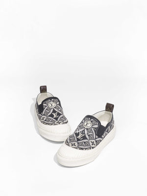 Louis Vuitton Black/White Canvas Limited Edition Playtime Slip-On Since 1854 Women's Sneakers 35.5