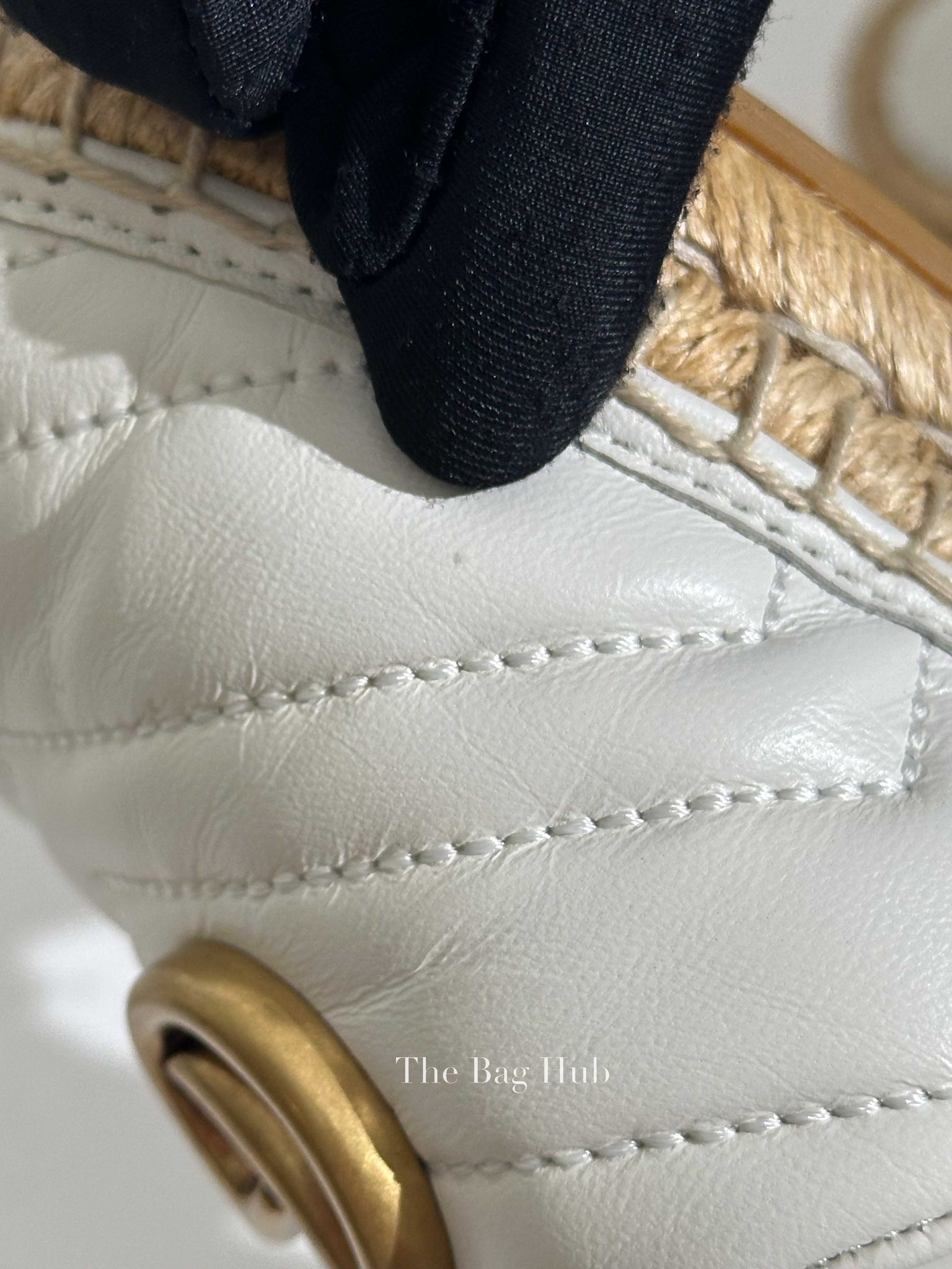 Gucci White Leather GG Marmont Espadrille Mules 36