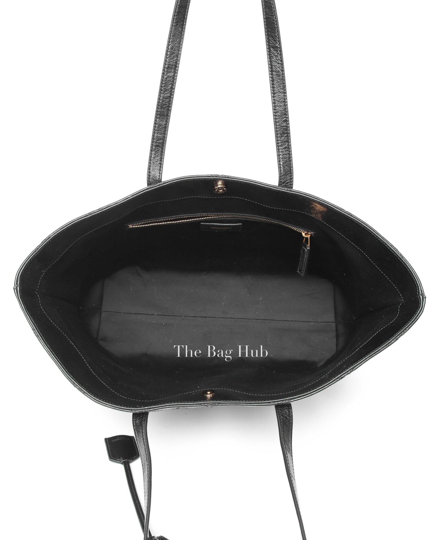 Saint Laurent Black Leather East West Shopping Tote Bag