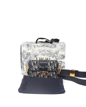 Dior Blue Oblique Jacquard 30 Montaigne Box Bag