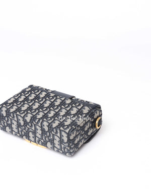 Dior Blue Oblique Jacquard 30 Montaigne Box Bag