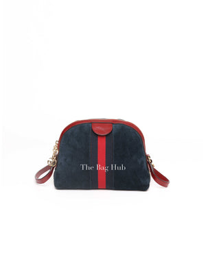 Gucci Blue Suede/Leather Web GG Ophidia Small Shoulder Bag