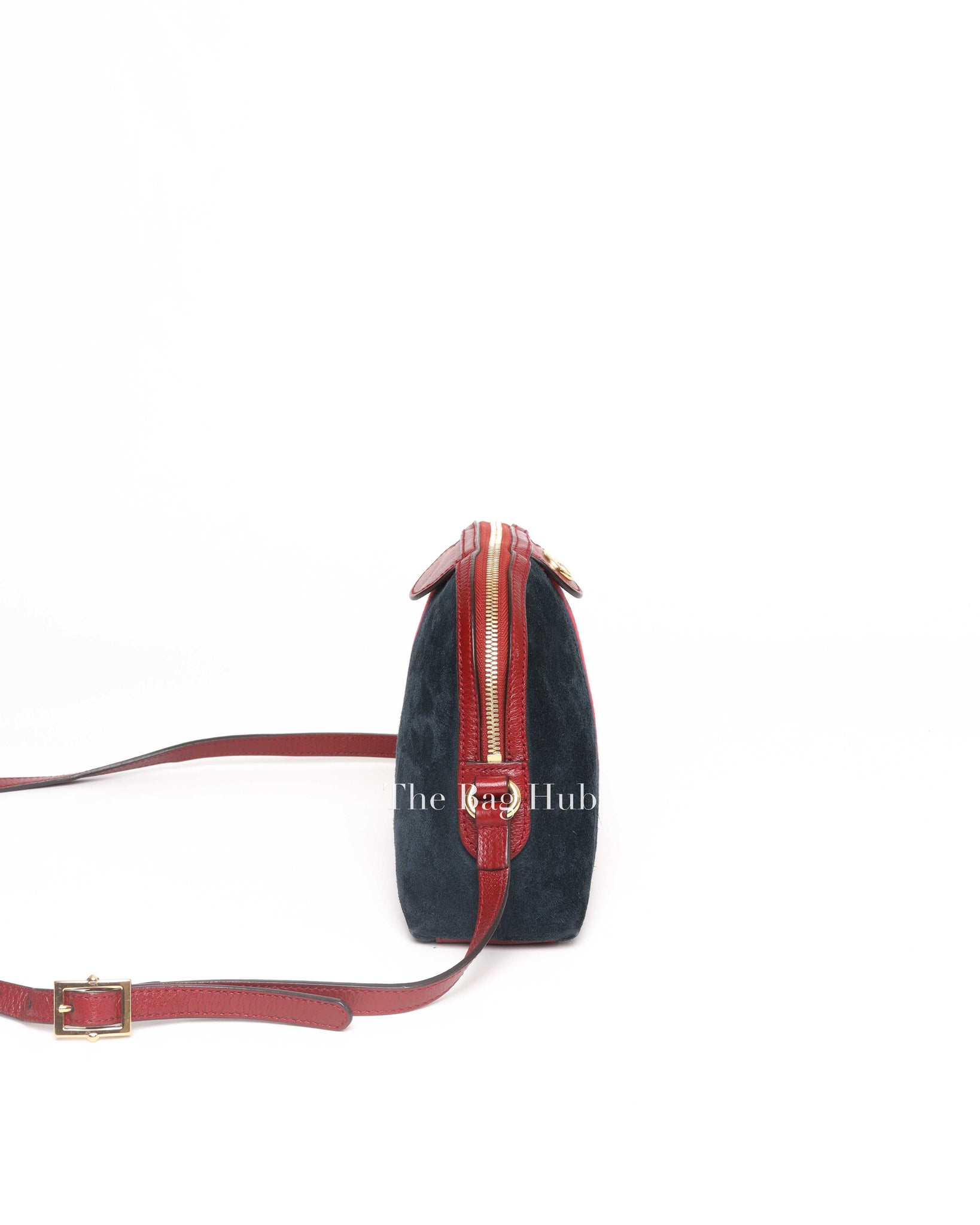 Gucci Blue Suede/Leather Web GG Ophidia Small Shoulder Bag