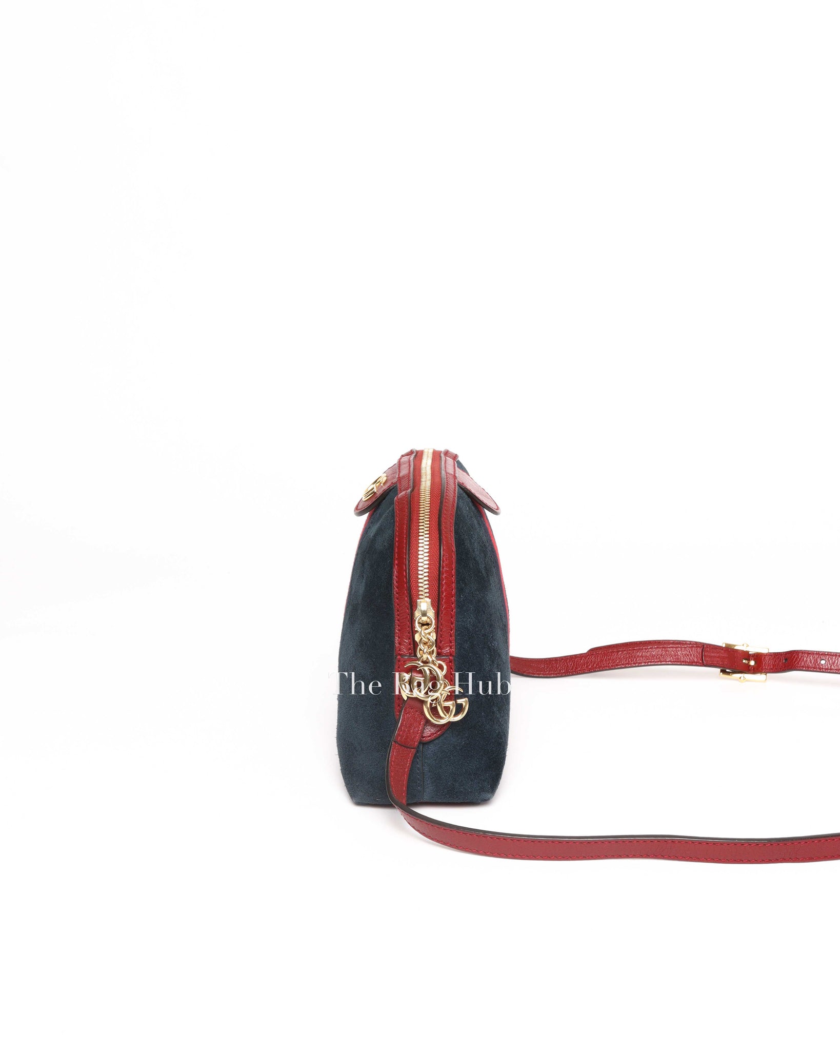 Gucci Blue Suede/Leather Web GG Ophidia Small Shoulder Bag