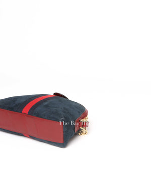 Gucci Blue Suede/Leather Web GG Ophidia Small Shoulder Bag