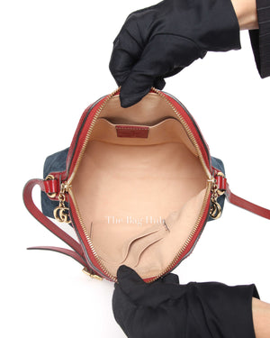 Gucci Blue Suede/Leather Web GG Ophidia Small Shoulder Bag