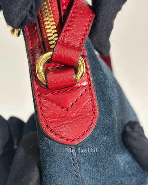 Gucci Blue Suede/Leather Web GG Ophidia Small Shoulder Bag