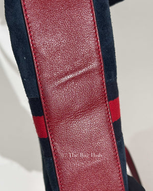 Gucci Blue Suede/Leather Web GG Ophidia Small Shoulder Bag
