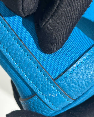 Hermes Bleu Zanzibar/Rubis Verso Canvas Garden File 28 Bag