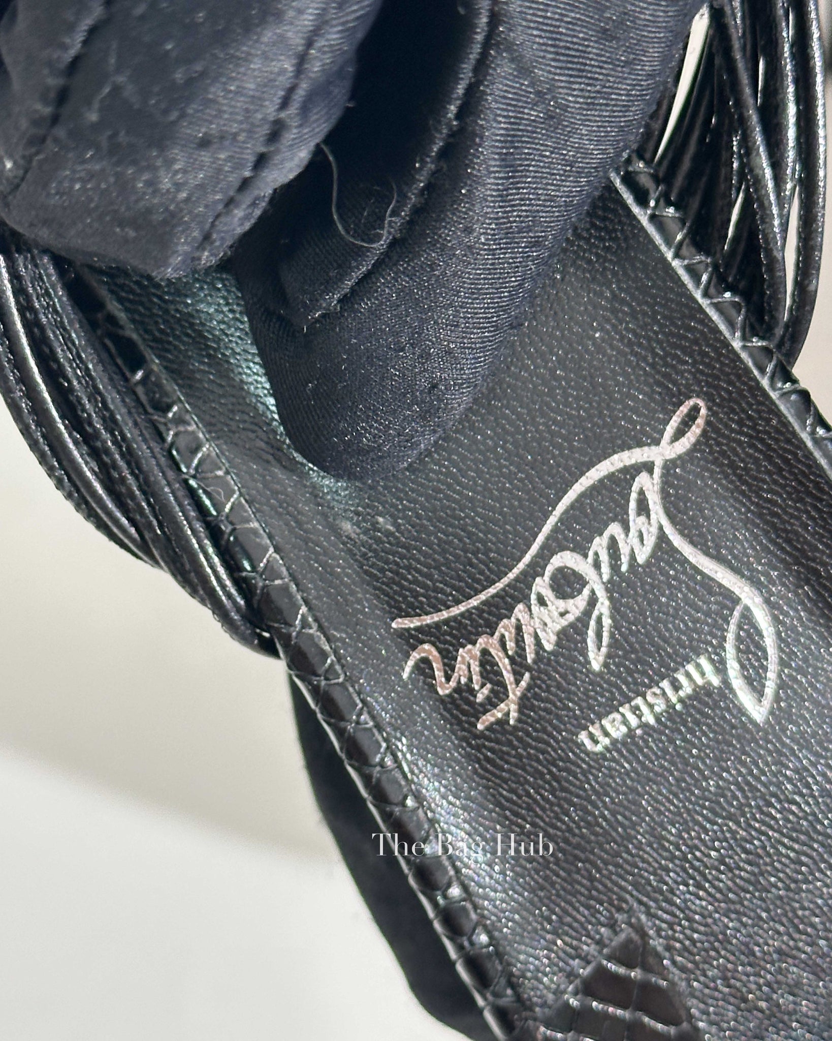 Christian Louboutin Black Leather Multitaski 70 Knotted Sandals Size 38
