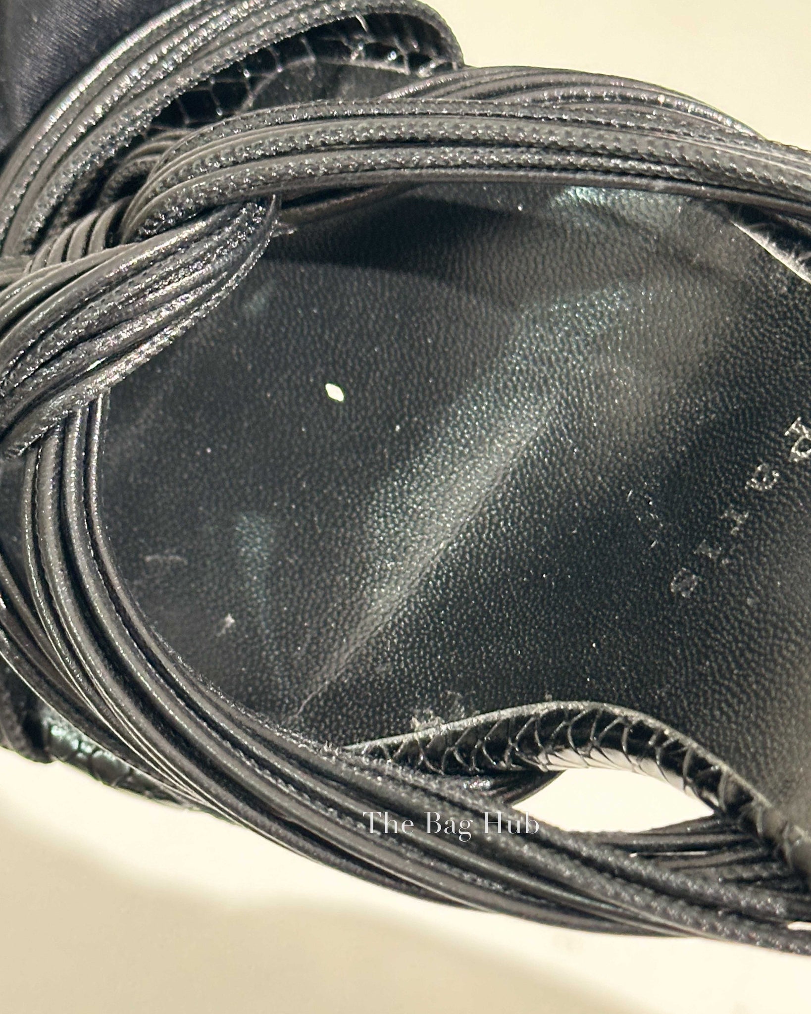Christian Louboutin Black Leather Multitaski 70 Knotted Sandals Size 38