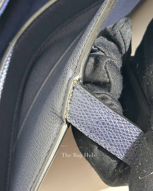 Dior Blue Grained Leather Saddle Shoulder Bag