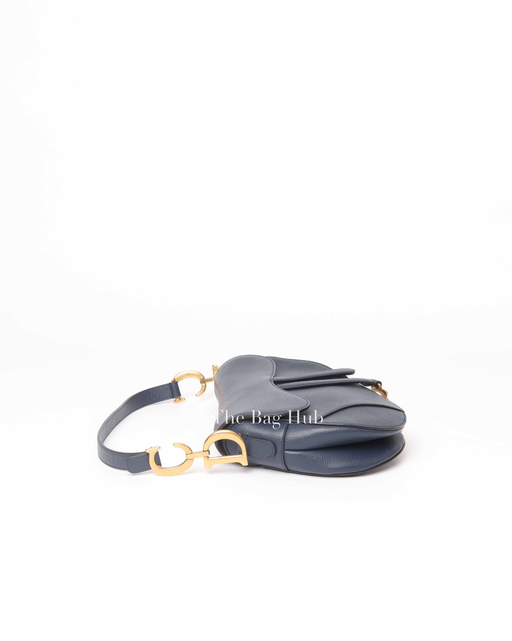Dior Blue Grained Leather Saddle Shoulder Bag