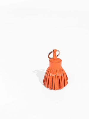 Hermes Orange Milo lambskin Carmen Key Ring