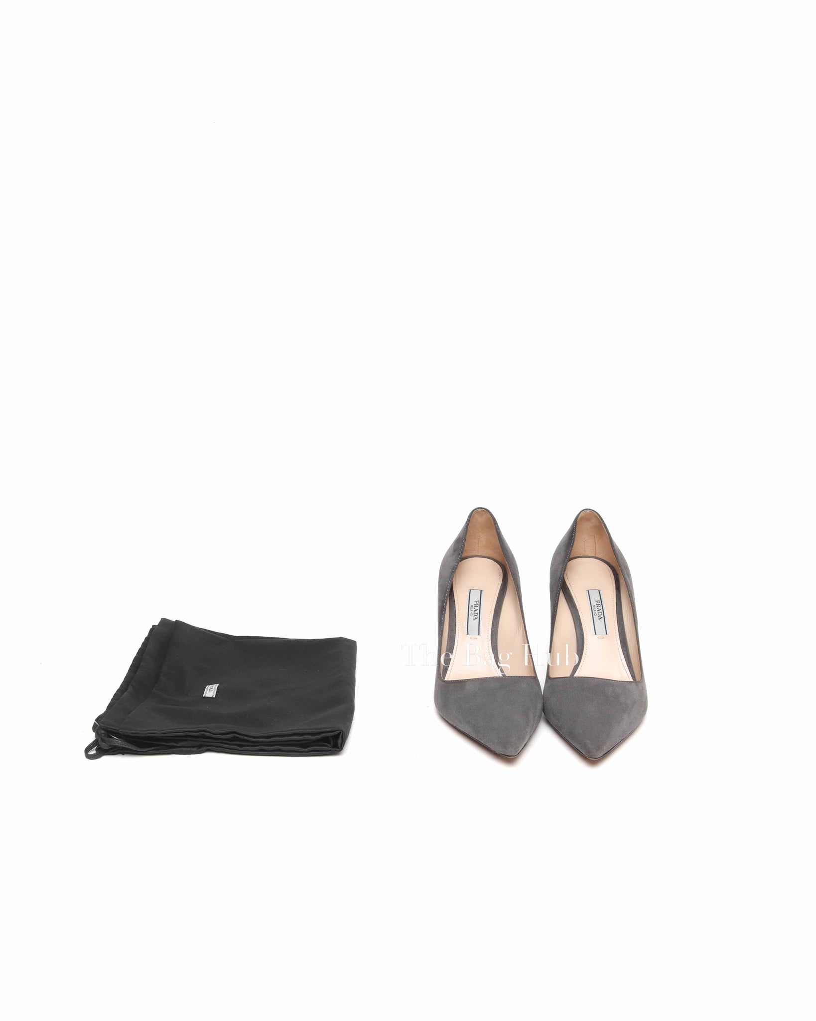 Prada Grey Suede Pointed Toe Pumps Size 36.5