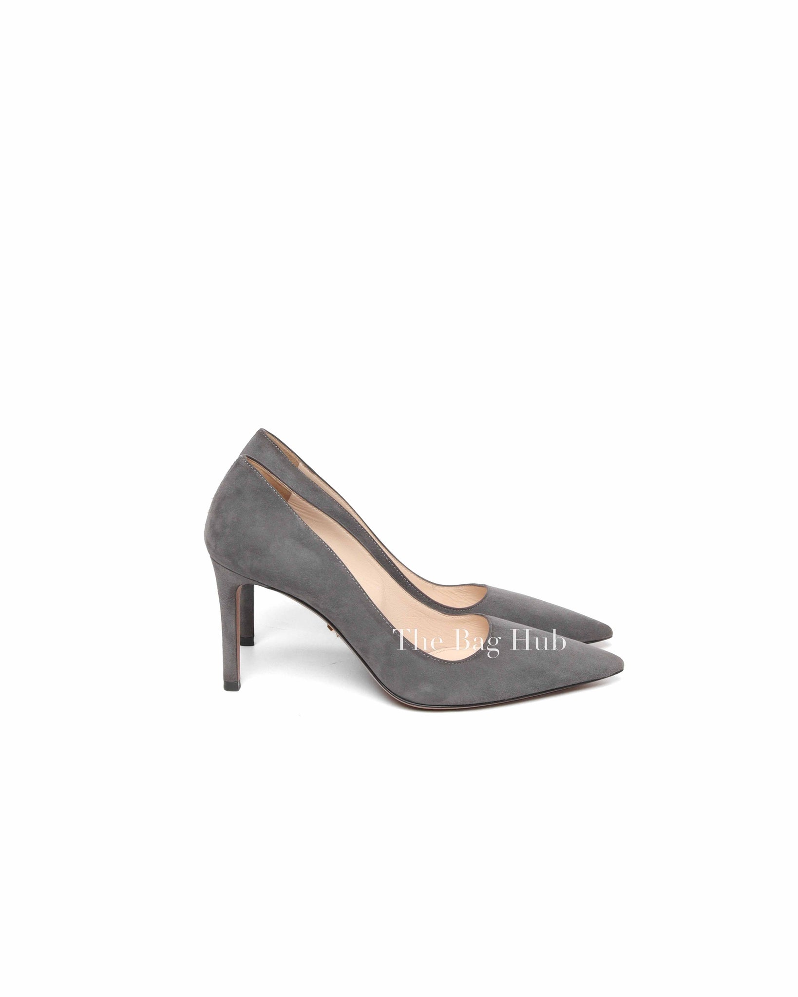 Prada Grey Suede Pointed Toe Pumps Size 36.5