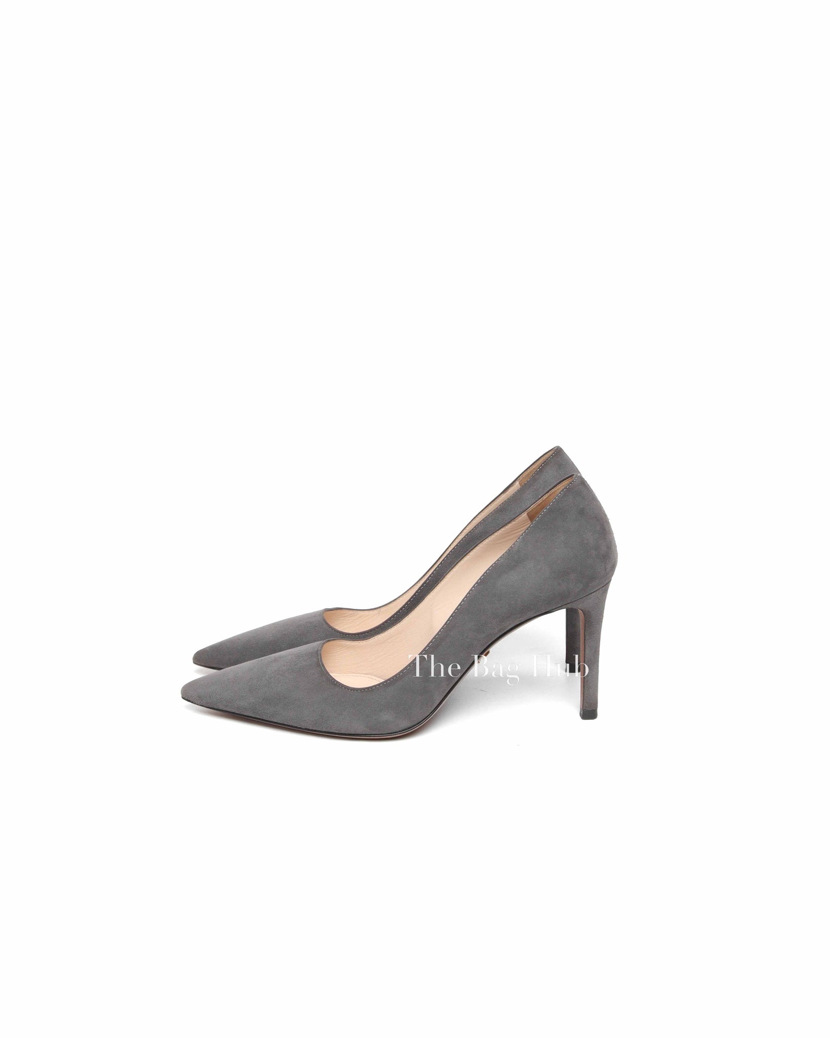 Prada Grey Suede Pointed Toe Pumps Size 36.5