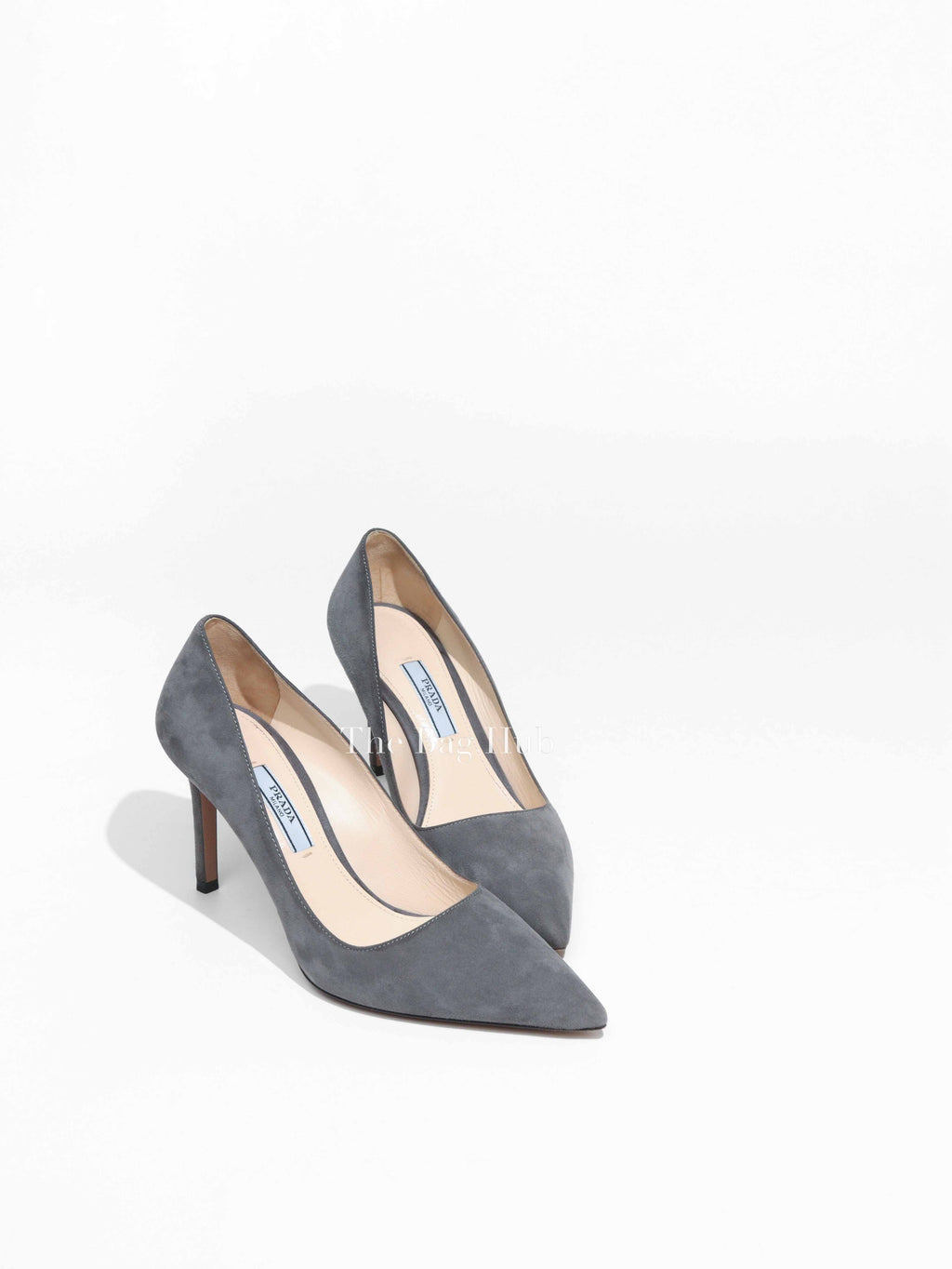 Prada Grey Suede Pointed Toe Pumps Size 36.5