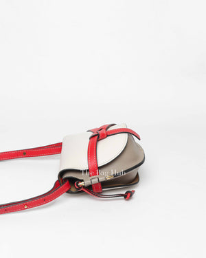 Loewe White Multicolor Leather Small Gate Bag