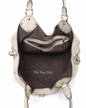Louis Vuitton Beige Monogram Leather Mahina Shoulder Bag