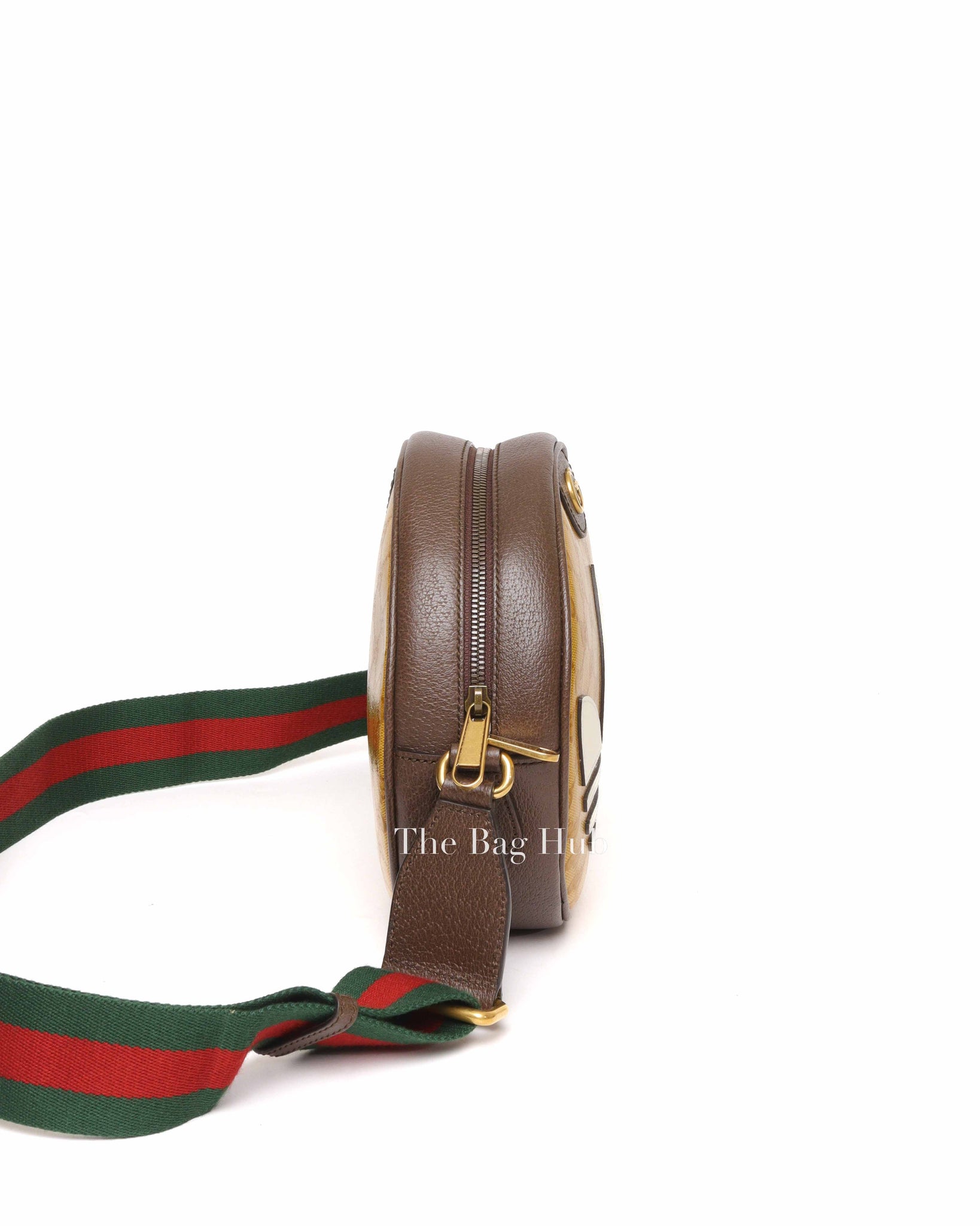 Gucci x Adidas Brown/Beige Monogram Coated Canvas/Leather Small Ophidia Round Bag