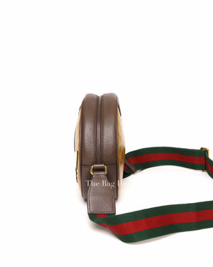 Gucci x Adidas Brown/Beige Monogram Coated Canvas/Leather Small Ophidia Round Bag