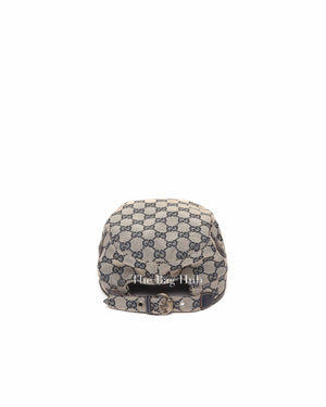 Gucci Brown & Blue Canvas Print Eyelet Detail Guccisima Military Small Hat