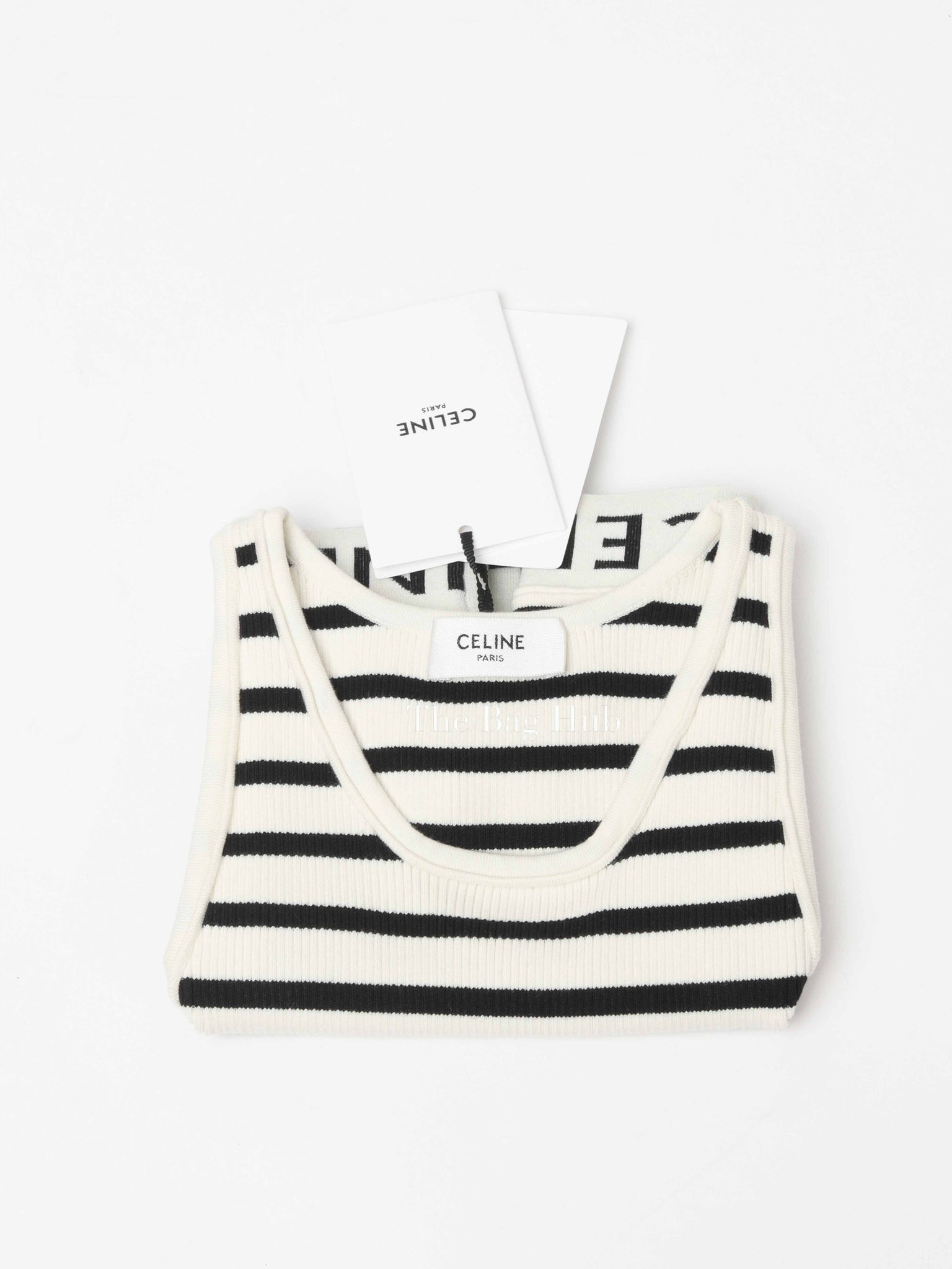 Celine Cream/Navy Cotton Athletic Knit Bra Size XS