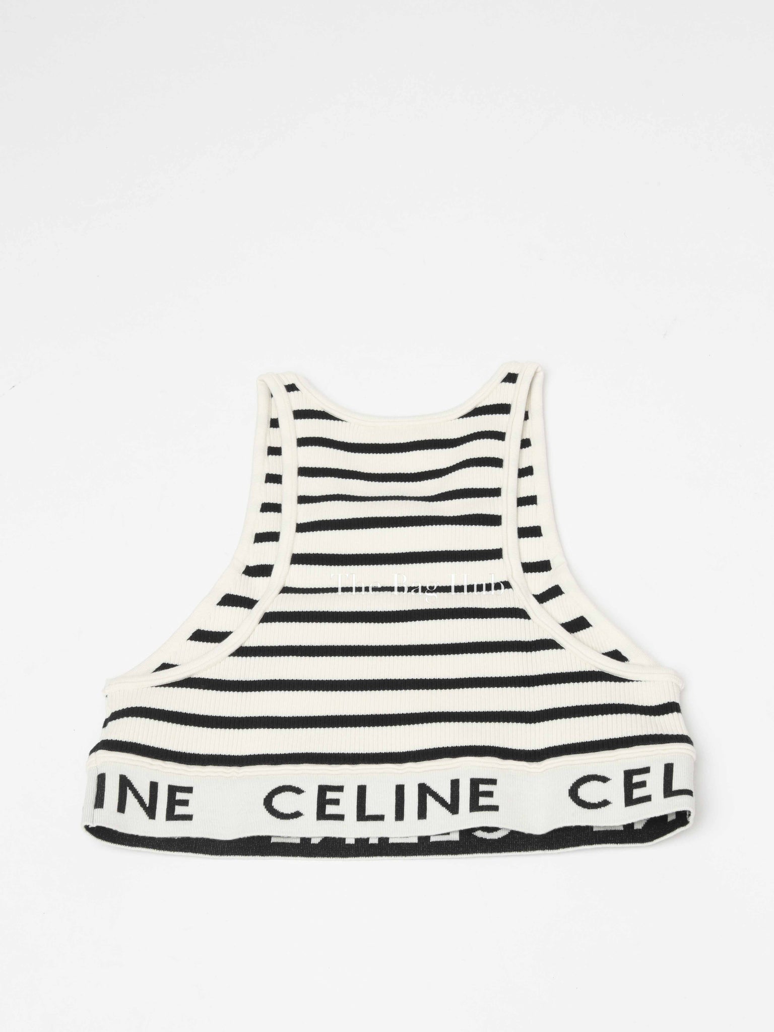 Celine Cream/Navy Cotton Athletic Knit Bra Size XS