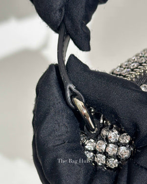 Alexander Wang Silver Crystal Embellished Mesh Heiress Pouch Bag
