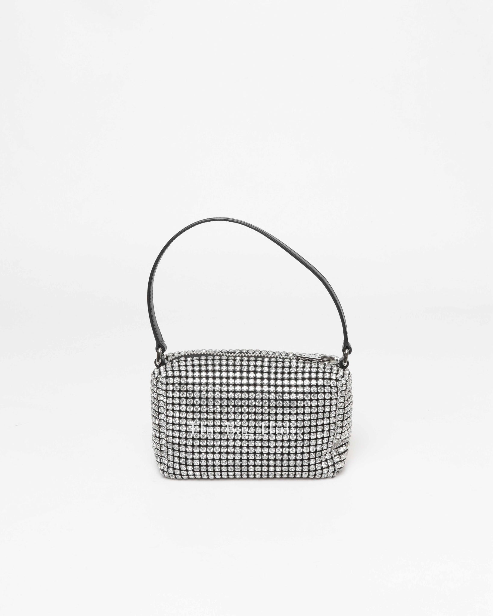 Alexander Wang Silver Crystal Embellished Mesh Heiress Pouch