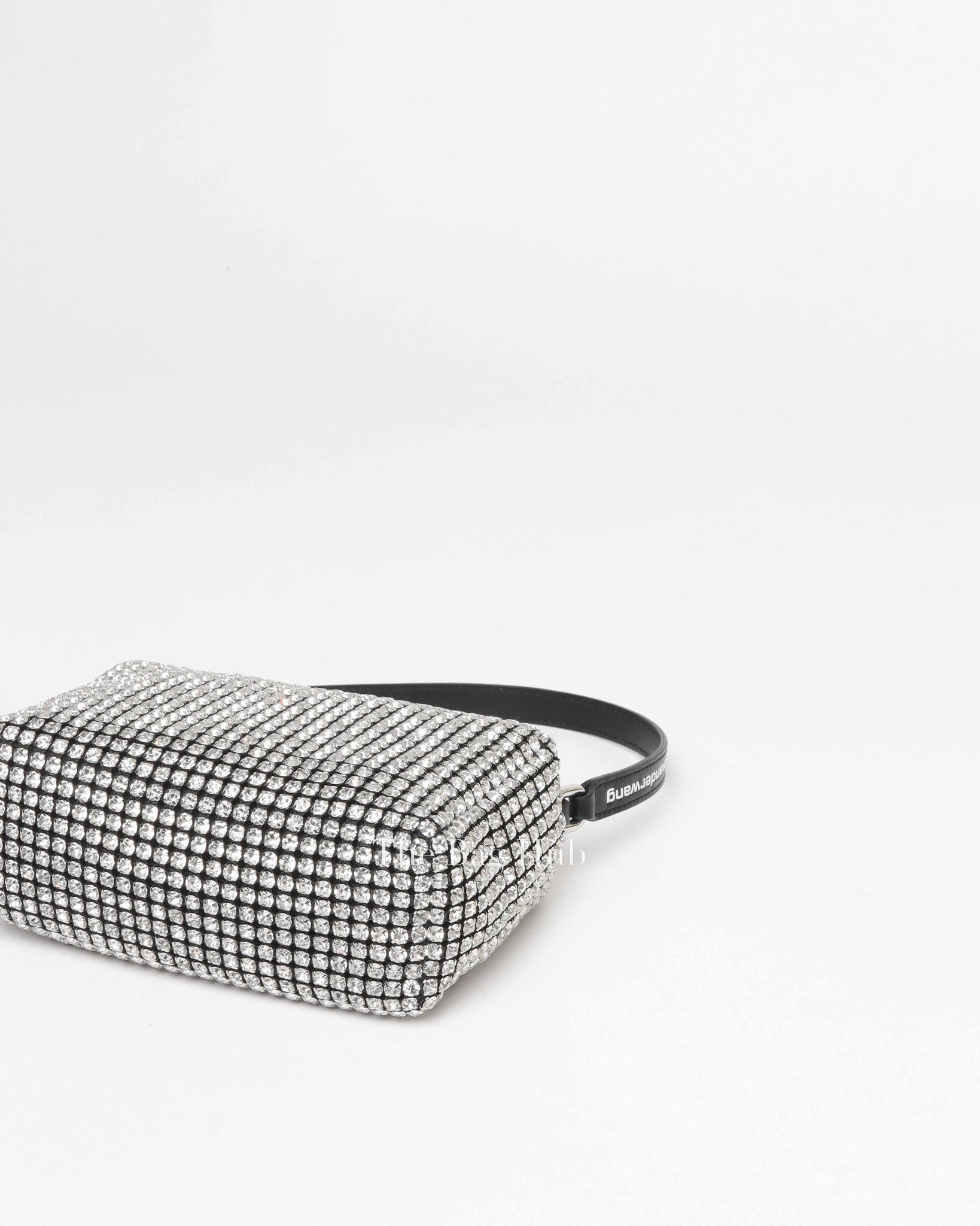 Alexander Wang Silver Crystal Embellished Mesh Heiress Pouch Bag